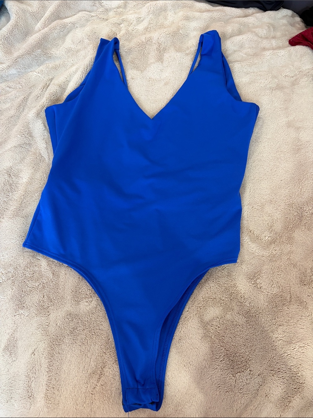 V-Neck Royal Blue Bodysuit